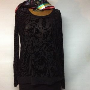 Shear black velvet like high low top